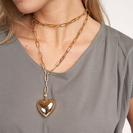 Vergulde halsketting met hart