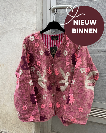 Cofur velvet jacket PEACE BIRD (dirty rose)