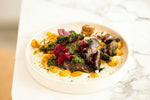 Reuzenbonen met Portobello, Chimichurri en greens op een romige saus