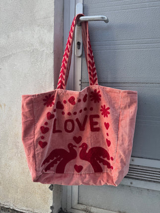 Cofur With LOVE velvet bag (pink/red)