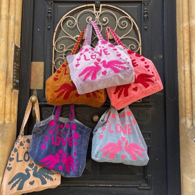 Velvet bag - Cofur ☮ beige-groen