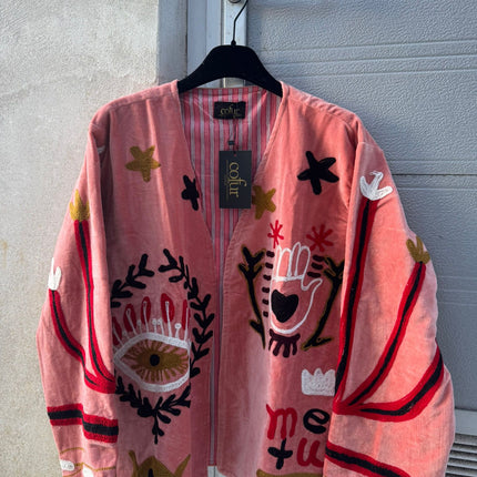 Velvet Love & Peace Jacket – Cofur ☮ Old pink