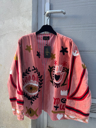 Velvet Love & Peace Jacket – Cofur ☮ Old pink