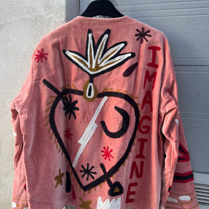 Velvet Love & Peace Jacket – Cofur ☮ Old pink