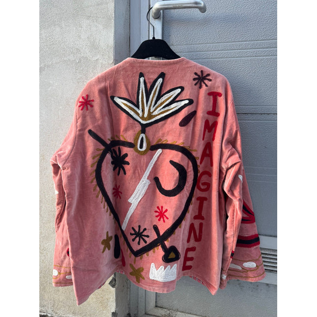 Velvet Love & Peace Jacket – Cofur ☮ Old pink