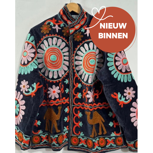 Cofur velvet jacket (blue-camel)