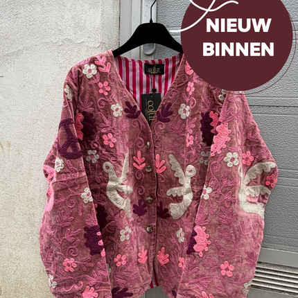 Cofur velvet jacket PEACE BIRD (dirty rose)